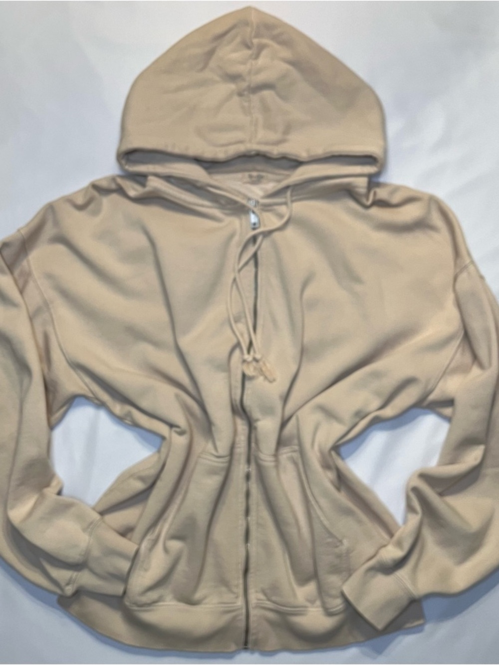 John Galt Christy Full Zip Beige Oversized Chunky Sweatshirt Hoodie One Size - Picture 3 of 8